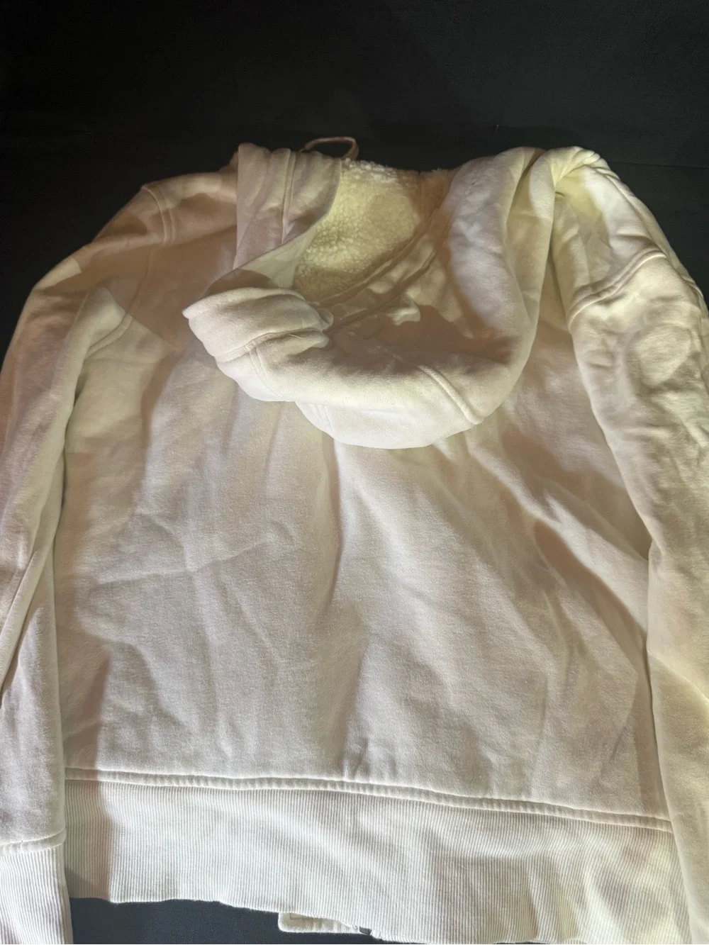 Roxy Cream Hooded Teddy Jacket with Button & Zip
